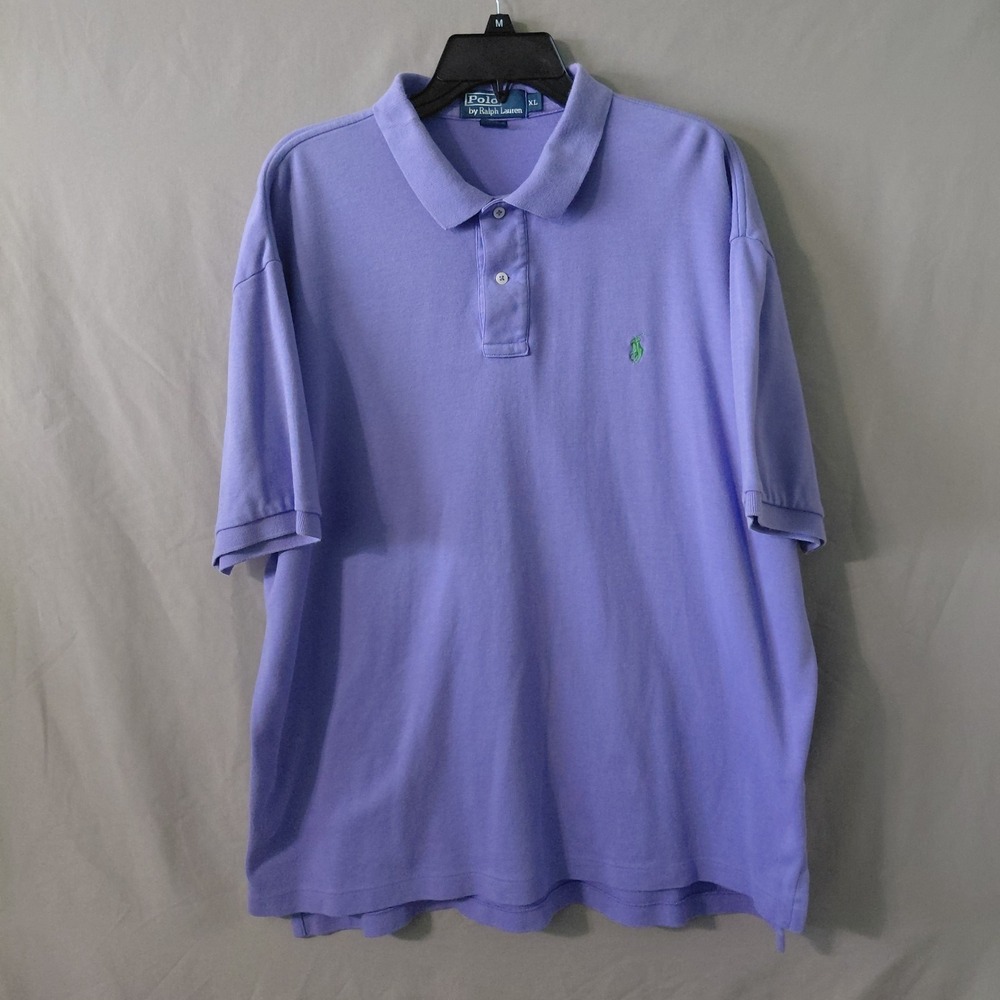Polo Ralph Lauren Custom Polo Shirt Mens XL Purple Golf Flesh Pony Preppy